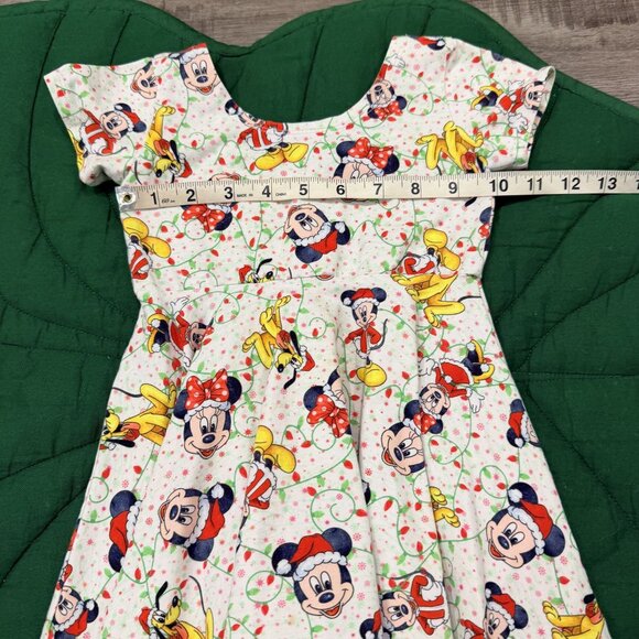 Raising Wilds 3T Disney Mickey Minnie Pluto Christmas Lights Twirl Dress - Picture 5 of 6